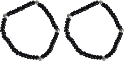 VRINDAM JEWELLERS 925 Silver Elastic Nazariya – Evil Eye Bracelet & Anklet for Kids Sterling Silver Anklet(Pack of 2)