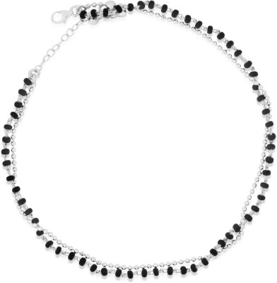 Glyters Black Beauty Anklet Silver Anklet