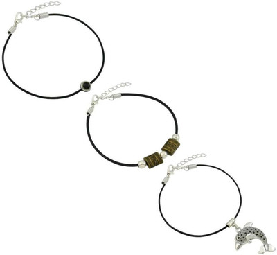 HIGH TRENDZ Evil Eye Black Thread Anklets Combo Cotton Dori Anklet(Pack of 3)