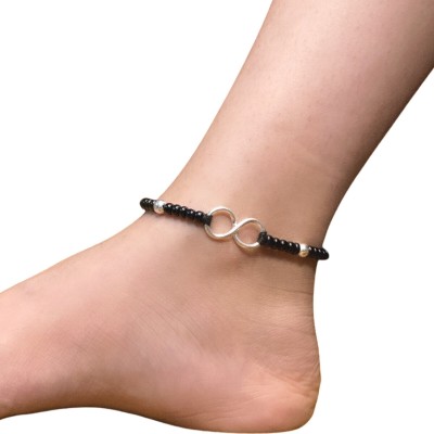 GJH 925 Sterling Silver Infinity Charm Anklet Sterling Silver Anklet