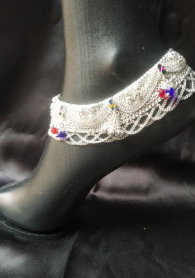 Drama queen fashion Silver Anklet(Pack of 2)