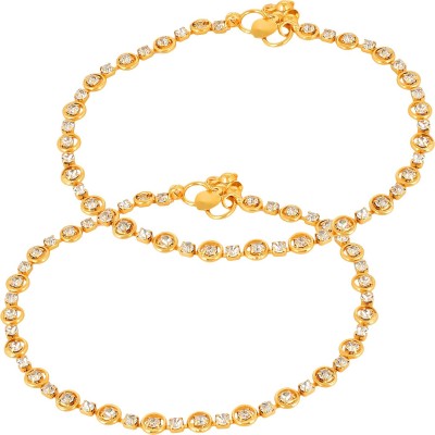 GoldNera Brass, Metal Anklet(Pack of 2)