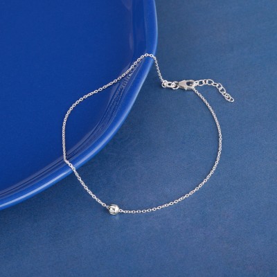 GIVA 925 Silver Minimal Bead Anklet for Women Sterling Silver Toe Anklet