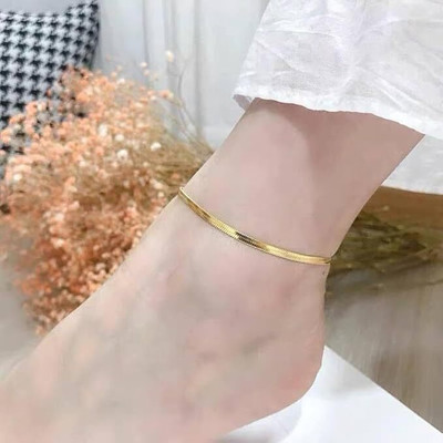Faizam Collection Anti Tarnish Stainless Steel Gold Snack Chain Anklet Stainless Steel Anklet