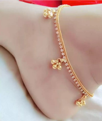 ABHRIK IMITATION merican Diamond Anklet for girl Brass Anklet-126 Alloy Anklet(Pack of 2)