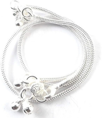 UDk Traditional Silver Payal Alloy Anklet(Pack of 2)
