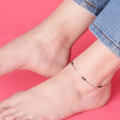 ZAVYA Blissful Rose Gold-Plated Single 925 Sterling Silver Anklet