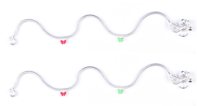 SRRE Anklet.9.5.inch. metal.Payal Metal Anklet(Pack of 2)