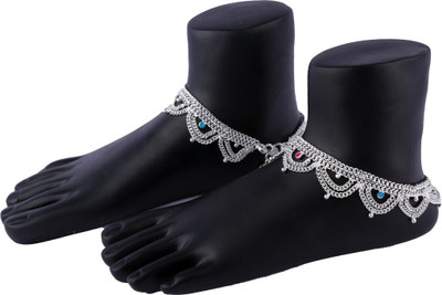 SRRE 10.5.inch Super Alooy Anklets (Pack Of 2.Pcs) Silver Anklet(Pack of 2)