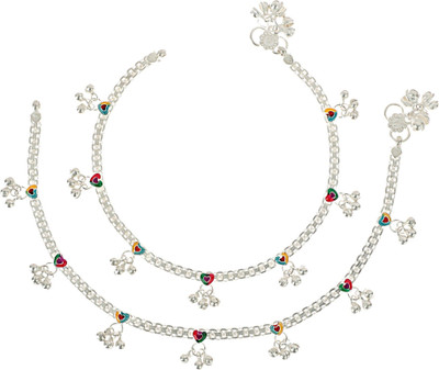SA Traditional Alloy Metal Anklets Payal Pair for Women Girls Fancy Collection Alloy Anklet(Pack of 2)