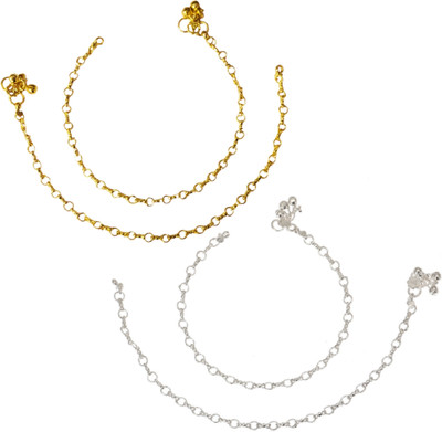 AanyaCentric Alloy Anklet(Pack of 4)