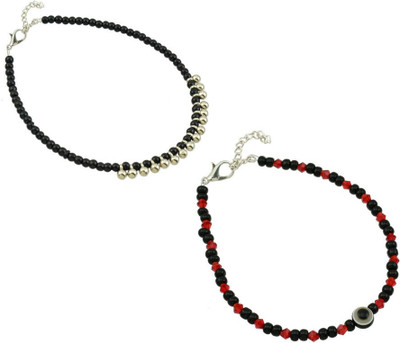 HIGH TRENDZ Combo pack of 2 Single Leg Crystal Anklet Alloy Anklet(Pack of 2)