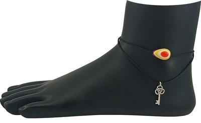 HIGH TRENDZ Premium Stylish Two Layer Knot With Turkish Evil Eye Cotton Dori Anklet