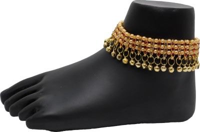 BHORIWAL Gold Plated Anklet/white mania for Women and Girls Alloy Anklet