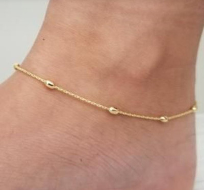 Kunjus Gold Plated Simple Daily Wear Anklet Pack of 1 Brass Anklet