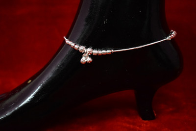 PAYAL WORLD Silver Plated Anklet For Girls/Womens Alloy Anklet