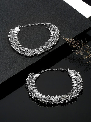 Sangria Alloy Anklet(Pack of 2)