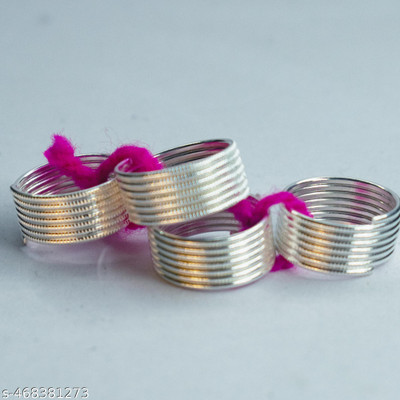 Buyosm Ecom White Metal Traditional Ethnic Payal Leg Chain Anklet for Woman & Girls Stainless Steel Anklet(Pack of 2)