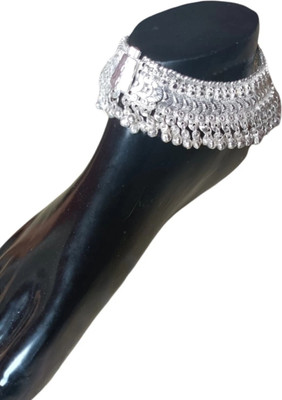 Drama queen fashion Heavy Bridal Anklet (Gota Chandi) Silver Anklet(Pack of 2)