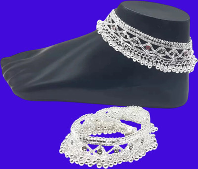 SONU SELECT Indian Traditional White Metal Anklets Payal Designer Fancy Collection Alloy Anklet