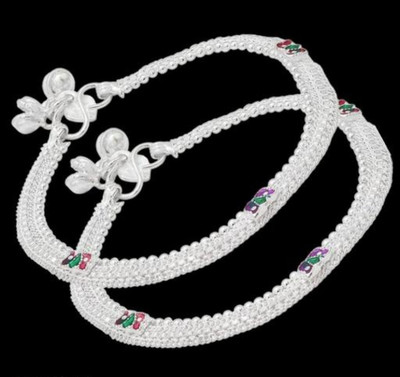 Drama queen fashion Gota chandi anklet Alloy Anklet(Pack of 2)
