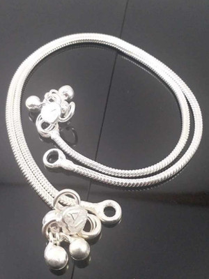 RivuTrendz Traditional Ethnic Fancy Fashion Foot Jewellery White Metal Alloy Anklet