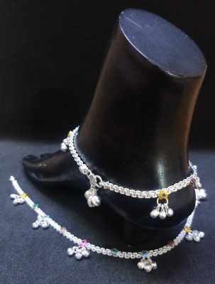 SONU SELECT Pure Gota Chandi White Metal Anklet Silver Alloy Anklet