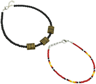 HIGH TRENDZ Combo pack of 2 Single Leg Crystal Alloy Anklet(Pack of 2)