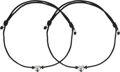Hulasi Heart Bead Anklet Combo Sterling Silver Anklet(Pack of 2)