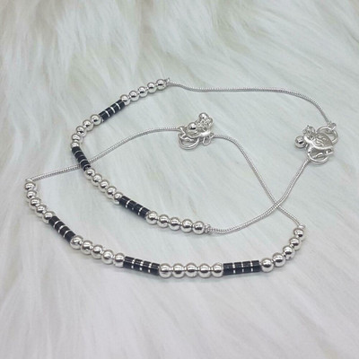 Shivarth Trendy Slim Payal Moti Jhaler Payal Bridal Anklet Painjan Pajeb Legchain 1pairs Alloy Anklet