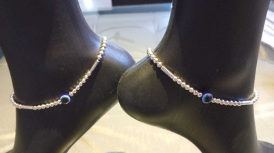 All of all enterprises MFT -035 ARTIFICAL SILVER ANKLET (9717098338) Brass Anklet