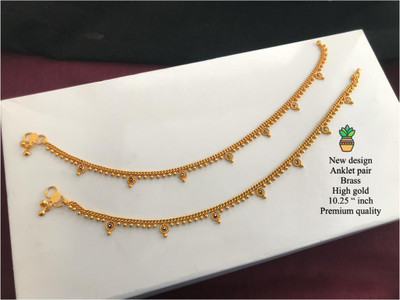 BINIAA Brass Anklet(Pack of 2)