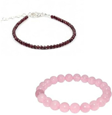 Multiagate Anklet with FREE Rose Quartz 6mm Bracelet Crystal Anklet(Pack of 2)