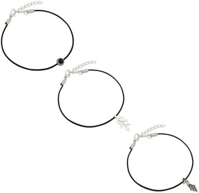 HIGH TRENDZ Evil Eye Black Thread Anklets Combo Cotton Dori Anklet(Pack of 3)