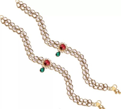 CATALYST PAYAL : 26 RED & GREEN Alloy Anklet