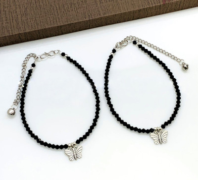 Wynona 1 Pair Delicated Designer Anklet(PackOf 2) Crystal Anklet(Pack of 2)