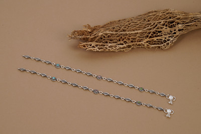 UDk Silver Plated Floral Design Anklets for Women & Girls Alloy Anklet(Pack of 2)