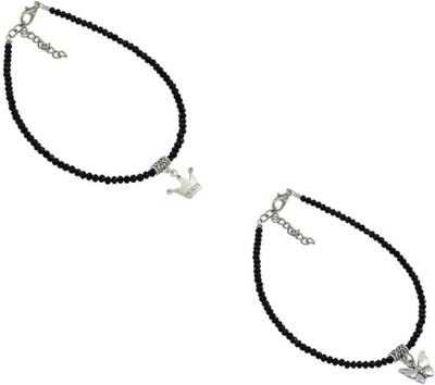 HIGH TRENDZ Combo pack of 2 Single Leg Beads Alloy Anklet(Pack of 2)