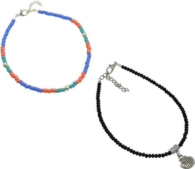 18 Fashion Street Alloy Anklet(Pack of 2)