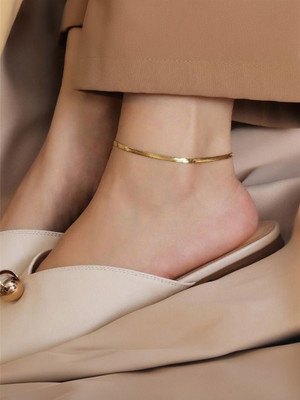 Winnifred Anti Tarnish Gold Snack Chain Stainless Steel Anklet