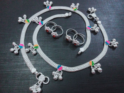 SA ghungroo payal with bichiya Brass Anklet(Pack of 2)