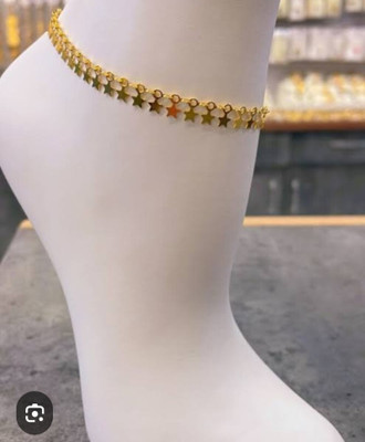 NANMAYA Stunning Gold Anklets For Women and Girls Brass Anklet