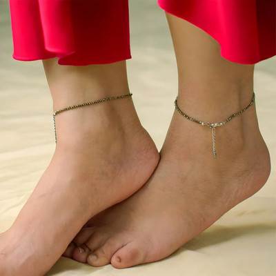 Payal Pyrite Anklet Set of 2 for Women Alloy Anklet(Pack of 2)