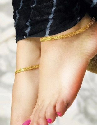 NANMAYA Designer Daily Wear Anklets Brass Anklet(Pack of 2)