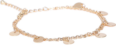 Oomph Gold Tone Multi Layer Charm Fashion Anklet Alloy Anklet