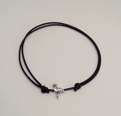 AKS Jewelz Thread anklet with Flamingo charms_115 Cotton Dori, Metal Anklet
