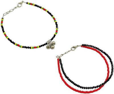 HIGH TRENDZ Combo pack of 2 Single Leg Beads Alloy Anklet(Pack of 2)