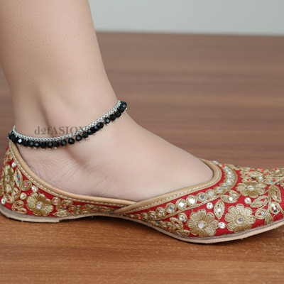 AD Enterprises Elegant Pearl & Bead Anklet – Ethnic/Western Fusion Jewelry Alloy Anklet