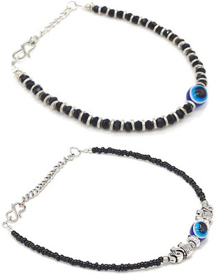 SHAH ENTERPRISES Combo Oxidized Evil Eye Single leg Anklet for women's and Girls Alloy Anklet(Pack of 2)
