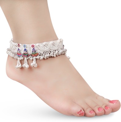 SHUCHI PAYAL Indian Traditional White Metal Anklets Payal Designer Fancy Collection Alloy Anklet